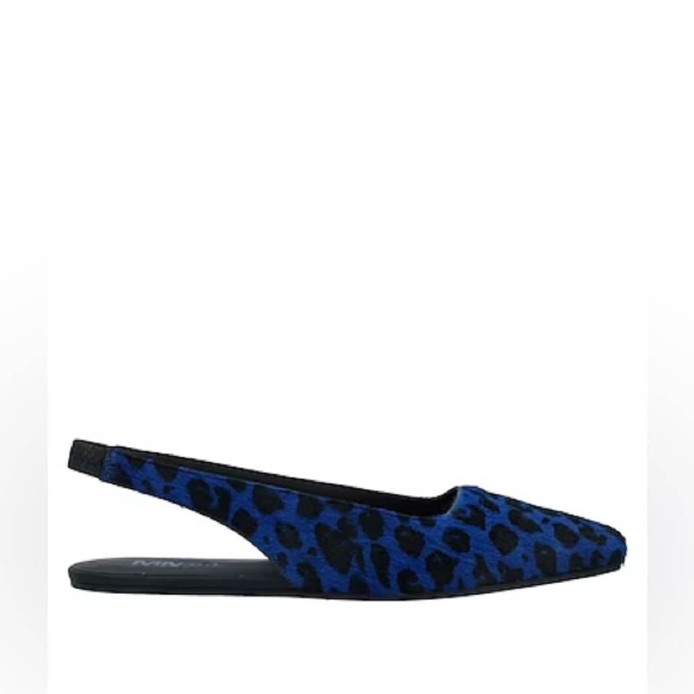 MM6 Maison Margiela Blue Leopard Print Slingback Ballerina Shoes/Sandals